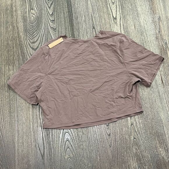 NWT Skims Fits Everybody Super Cropped T-Shirt Short Sleeve Stretch Umber 4X - Picture 4 of 4